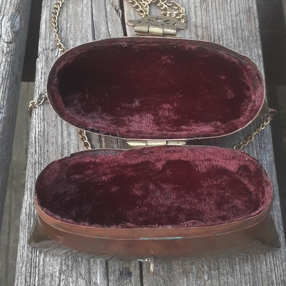 Vintage metal clutch purse Copper /Gold - Picture 2 of 6